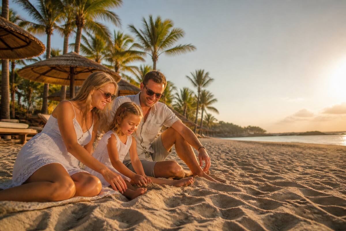Vakantiegevoel aan zee bij zonsondergang, passend bij vergelijken van zonvakanties
